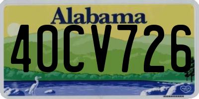 AL license plate 40CV726