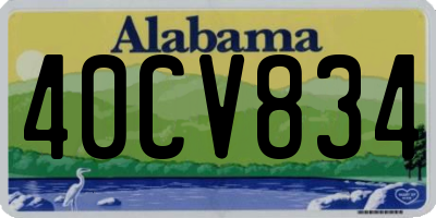 AL license plate 40CV834