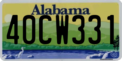 AL license plate 40CW331