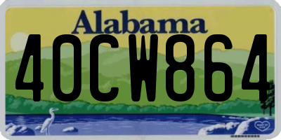AL license plate 40CW864