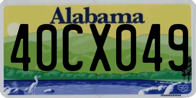 AL license plate 40CX049