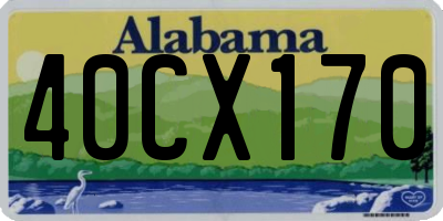 AL license plate 40CX170