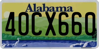 AL license plate 40CX660