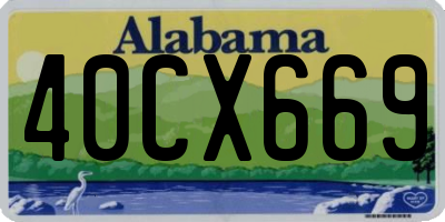 AL license plate 40CX669