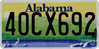 AL license plate 40CX692