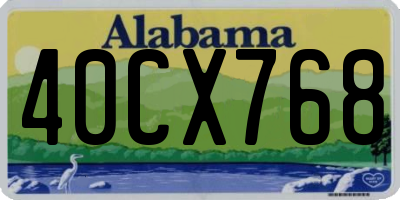 AL license plate 40CX768