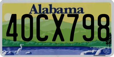 AL license plate 40CX798