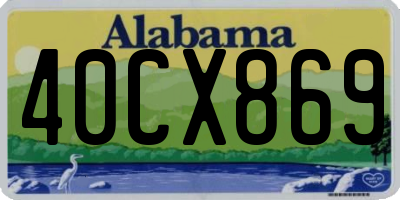 AL license plate 40CX869