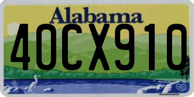 AL license plate 40CX910