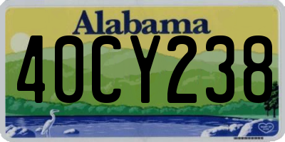 AL license plate 40CY238