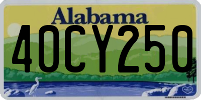 AL license plate 40CY250
