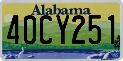 AL license plate 40CY251