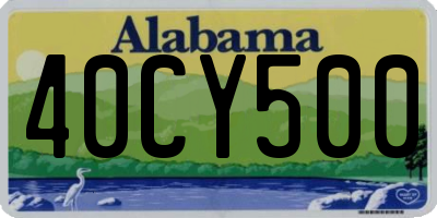 AL license plate 40CY500