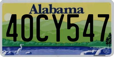 AL license plate 40CY547