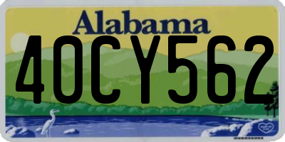 AL license plate 40CY562