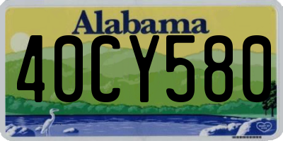 AL license plate 40CY580