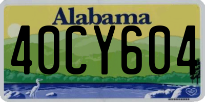 AL license plate 40CY604