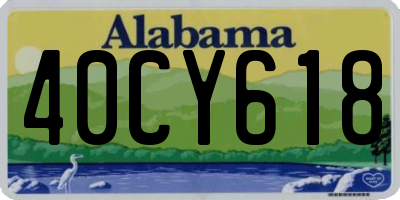 AL license plate 40CY618