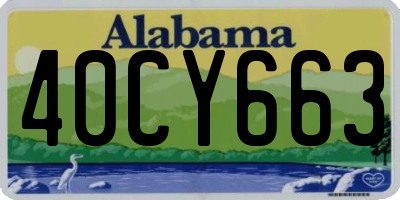 AL license plate 40CY663