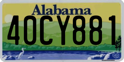 AL license plate 40CY881