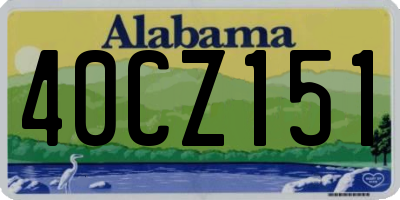 AL license plate 40CZ151