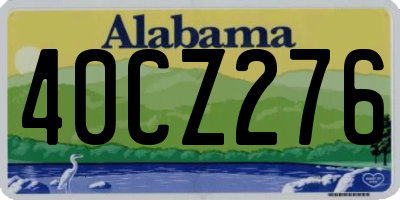 AL license plate 40CZ276