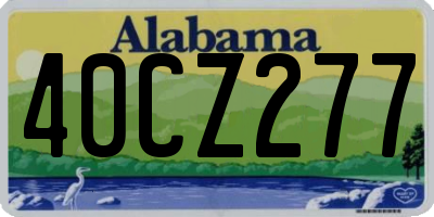 AL license plate 40CZ277