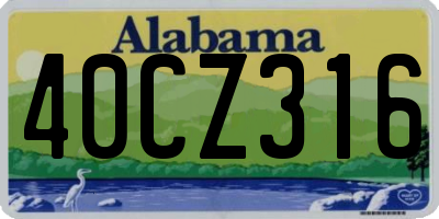 AL license plate 40CZ316