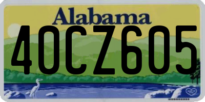 AL license plate 40CZ605