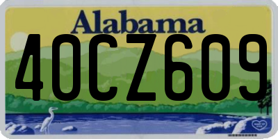 AL license plate 40CZ609