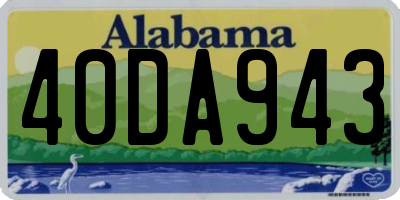 AL license plate 40DA943