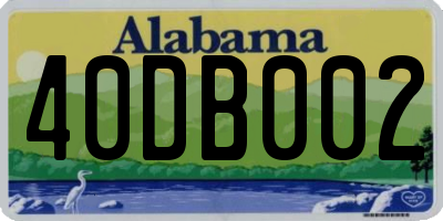 AL license plate 40DB002