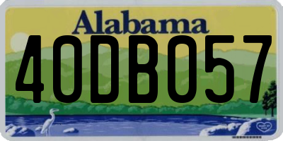 AL license plate 40DB057