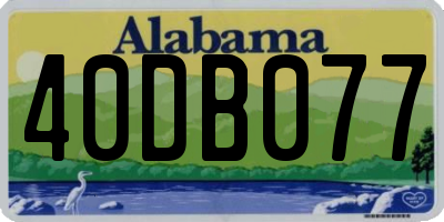 AL license plate 40DB077