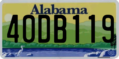 AL license plate 40DB119