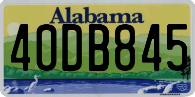 AL license plate 40DB845