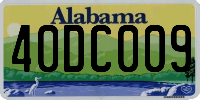 AL license plate 40DC009