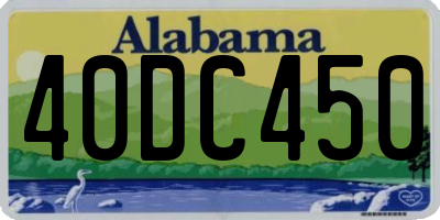 AL license plate 40DC450
