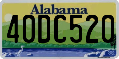 AL license plate 40DC520