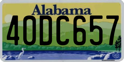 AL license plate 40DC657