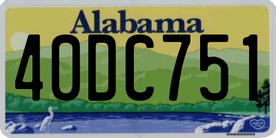 AL license plate 40DC751