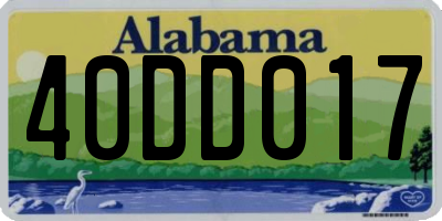 AL license plate 40DD017