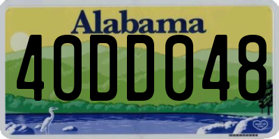 AL license plate 40DD048