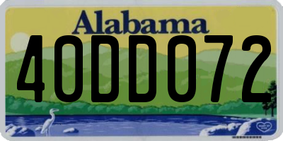 AL license plate 40DD072