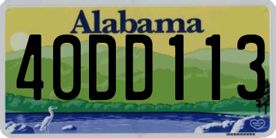AL license plate 40DD113