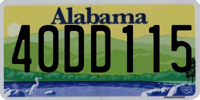 AL license plate 40DD115