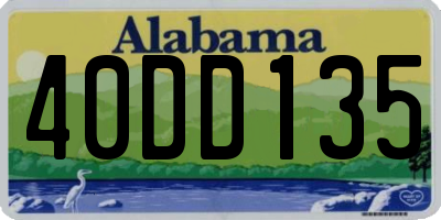 AL license plate 40DD135