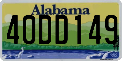 AL license plate 40DD149