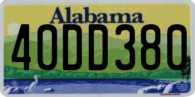 AL license plate 40DD380