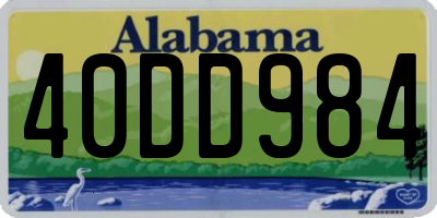 AL license plate 40DD984